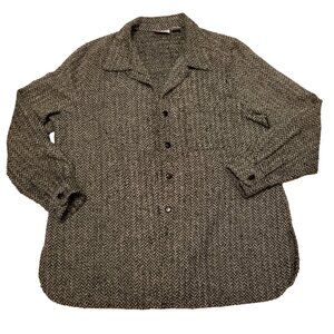 Vintage Tweed Black/White Button Up Shirt Shacket Alia Petites US 14 Large